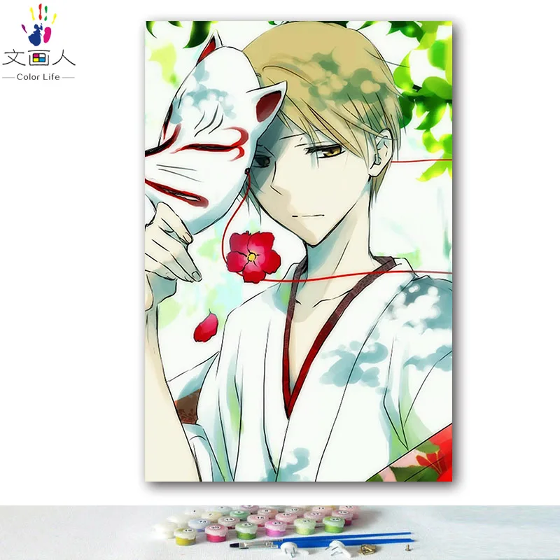 DIY картинки для раскраски по номерам с цветами Natsume friend account Аниме Картина для рисования по номерам в рамке для дома - Цвет: 0369