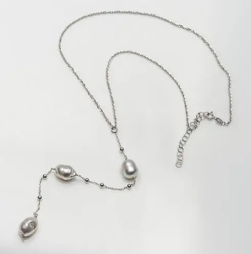 9-10mm White South Sea Pearl Long Necklace 925 Sterling Silver Adjustable | Украшения и аксессуары