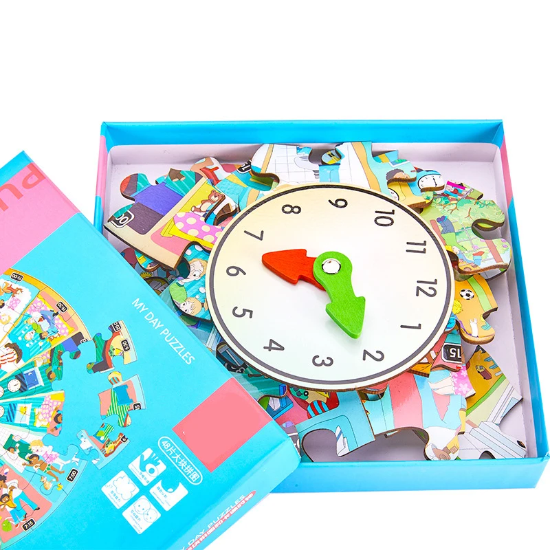 Милые деревянные повседневные/всесезонные Часы для обучения детей дошкольное