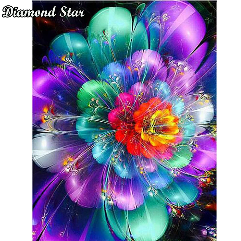 

Diy 5d алмазная картина, вышивка крестиком, цветные цветы, кристалл, полностью квадратная дрель, смола, незавершенная декоративная Алмазная вы...