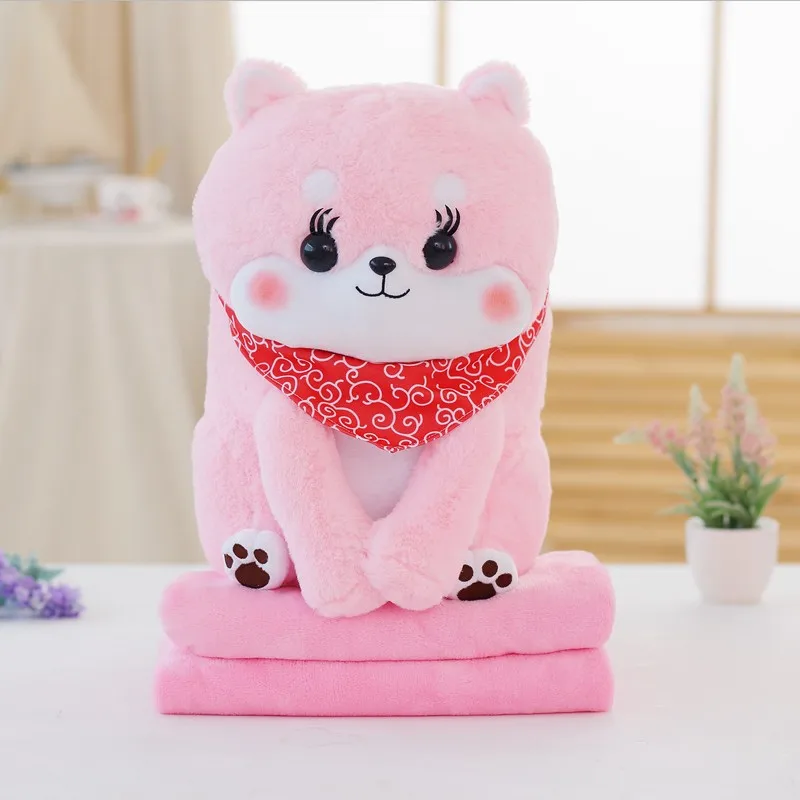 PUNIDAMAN Cute Cartoon Stuffed Animals Shiba Inu Plush Toy Dog with Blanket - Soft Pillow Christmas Gift for Kids image 3