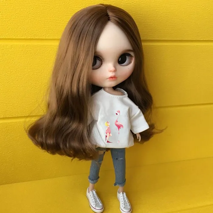 2 шт./компл. Blyth кукольные одежда 1/6 blyth мод белая футболка + джинсы комплект для pullip