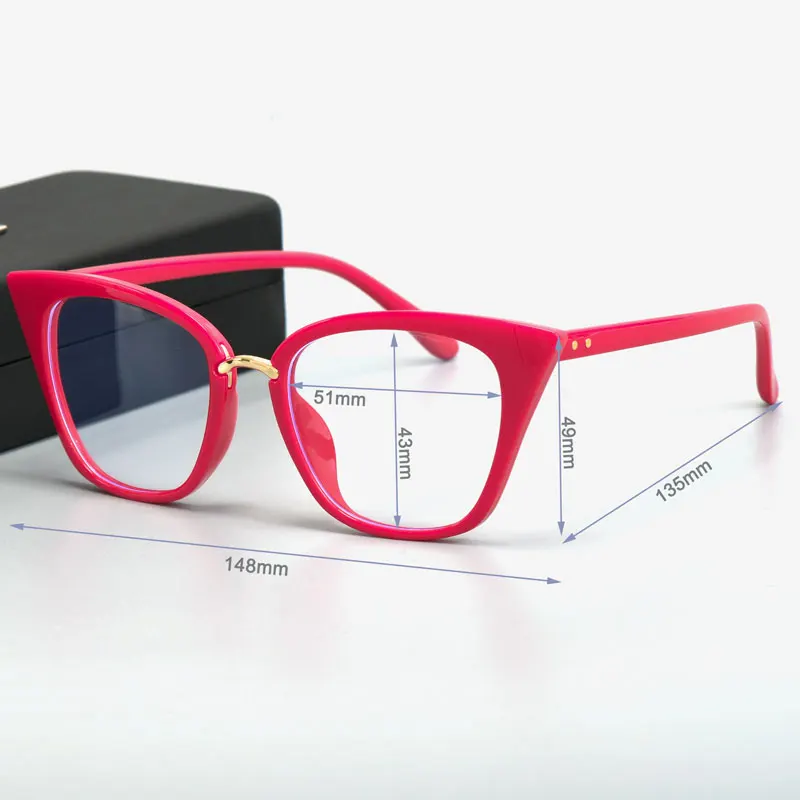 TR90 анти синий светильник оправа для очков кошачий глаз женские оптические модные