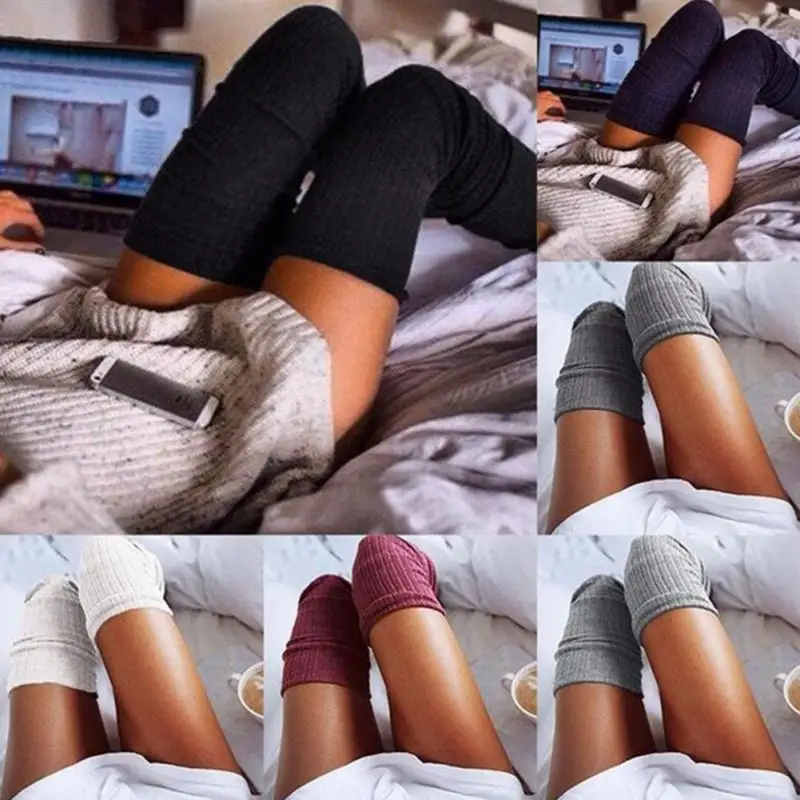 1 пара женские носки выше колена для девочек сезон весна осень зима теплые