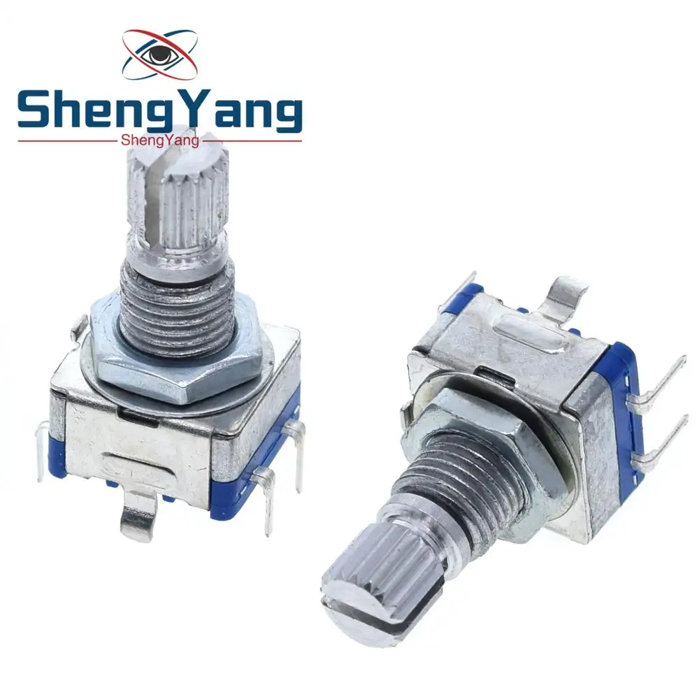 ShengYang 1 шт., Поворотный энкодер, кодовый переключатель/EC11/цифровой потенциометр с переключателем 5Pin длина ручки 15 мм