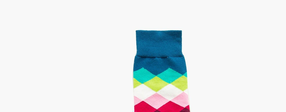 blue and black cuff Мультяшные фруктовые морепродукты животные геометрические полосатые цветные носки мужские забавные носки в стиле Харадзюку хип-хоп - Цвет: blue and black cuff