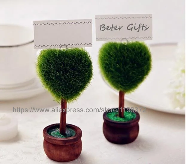 Бесплатная доставка 50 шт. свадебный подарок зеленые растения в горшке форме