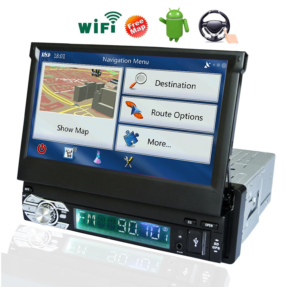 DHL 1 Din Android 7.1 Car Radio Stereo Universal 7&quot Capacitive HD Touch Screen For WIFI GPS Navigation Bluetooth Audio Player |