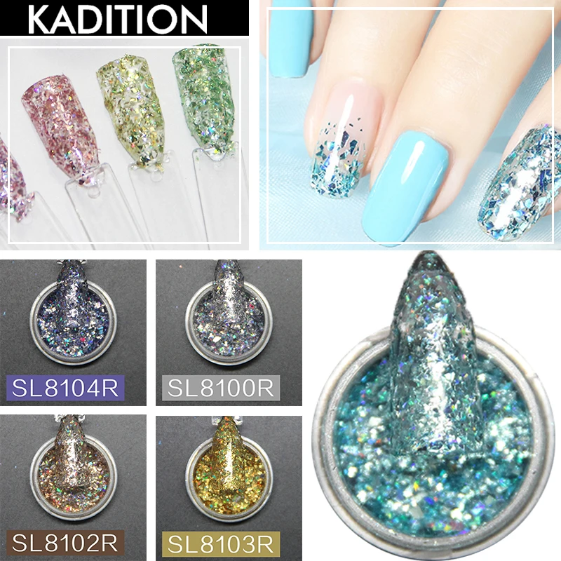 Голографический порошок KADITION Блестящий лак для ногтей блестящий хромовый