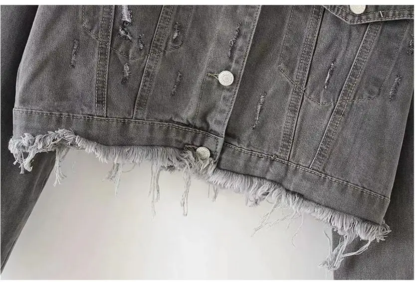 HCBLESS 2019 Denim Jackets Women inverted pocket denim jacket short Loose Spring Autumn Coat Jean | Женская одежда