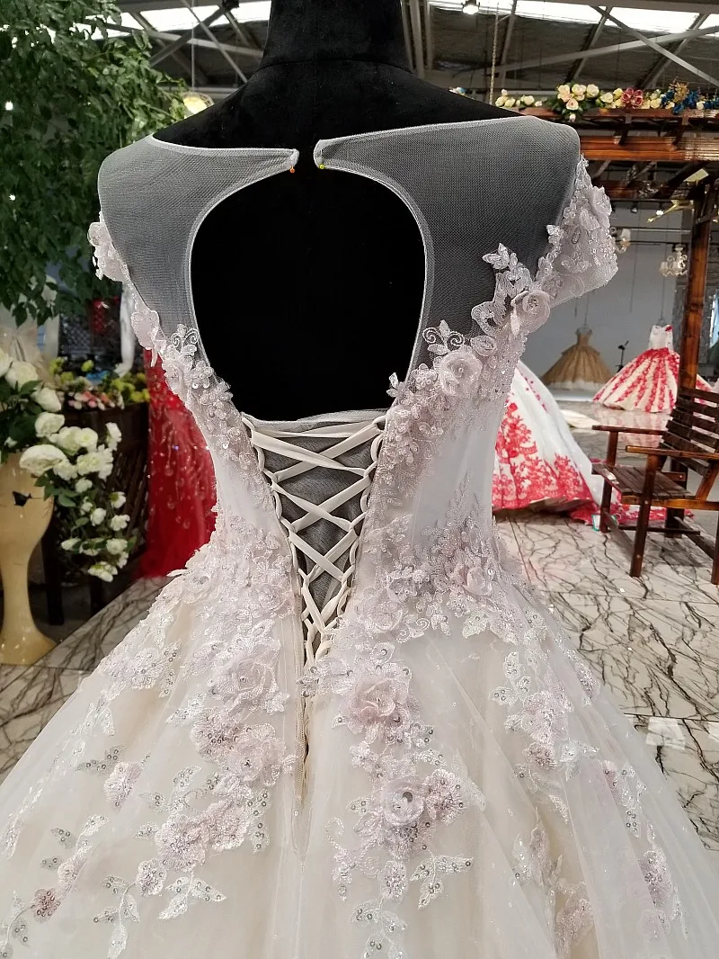 LS00219 свадебное платье кружевные цветыпростые дешевые торжественное 2018 с