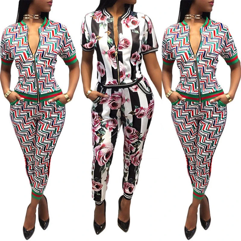 Женский Осенний комбинезон из 2 предметов с цветочным принтом толстовка