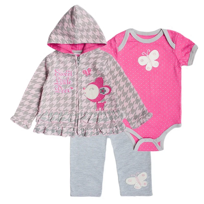 pink 021 Комплект одежды для маленьких девочек; пальто; боди; брюки; Детский костюм; Одежда для новорожденных мальчиков и девочек; roupas bebes meninos; детская одежда - Цвет: pink 021