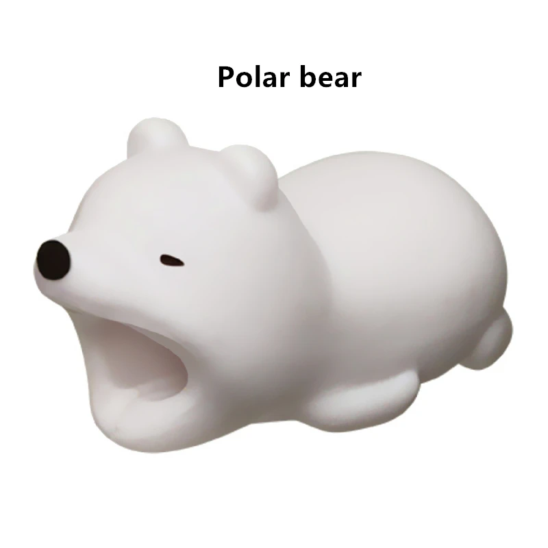 Polar bear Милый кабель протектор животных кукла защита для кабеля "укус" usb Кабельный органайзер winder chompers зарядное устройство провода держатель для iphone кабель - Цвет: Polar bear