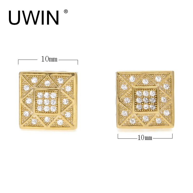 Серьги-гвоздики UWIN с кристаллами ювелирные украшения для мужчин и женщин в стиле