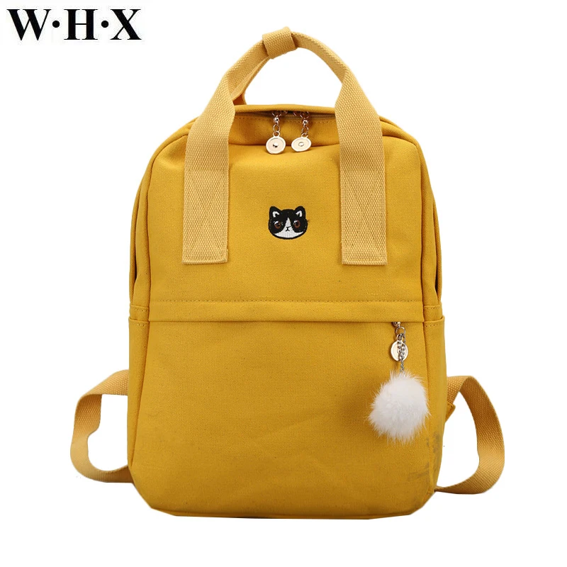 WHX элегантный дизайн для женщин обувь девочек холст рюкзак подростков Винтаж