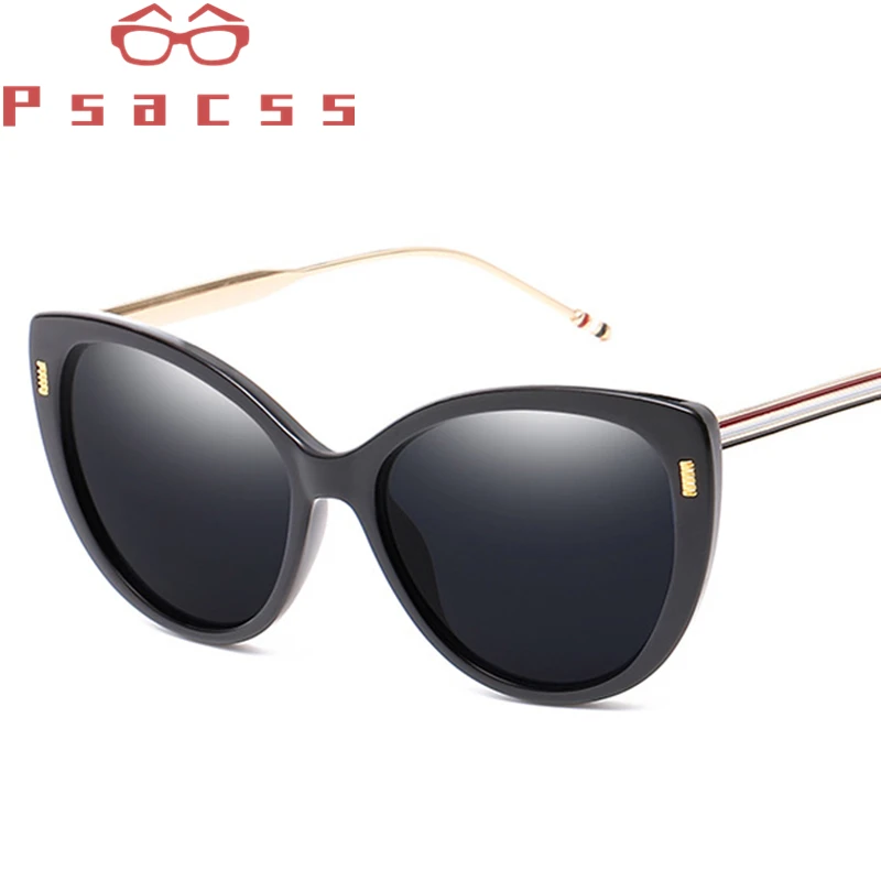 

Psacss NEW Vintage Cat Eye Sunglasses Women Brand Designer Metal Sun Glasses Feamle Fashion Mirror Lunette De Soleil Femme UV400