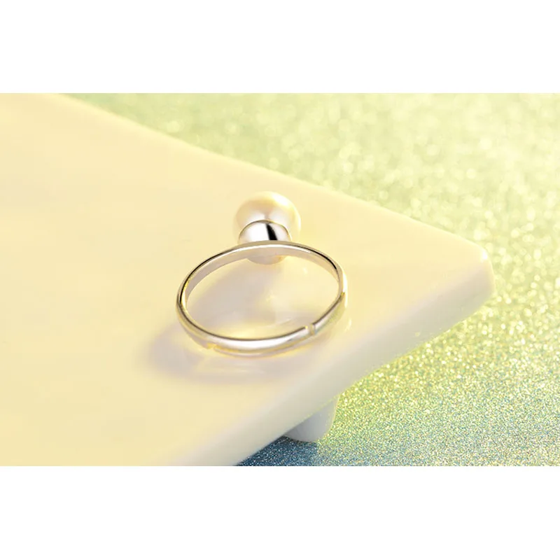 

New Simple Dedign Pearl Wedding Party Rings For Woman Adjustable Open Finger Ring For Engagement