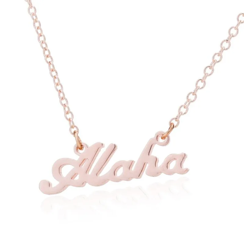 Oly2u Гавайские подвески и ожерелья Aloha с кулоном надписью для женщин ожерелье