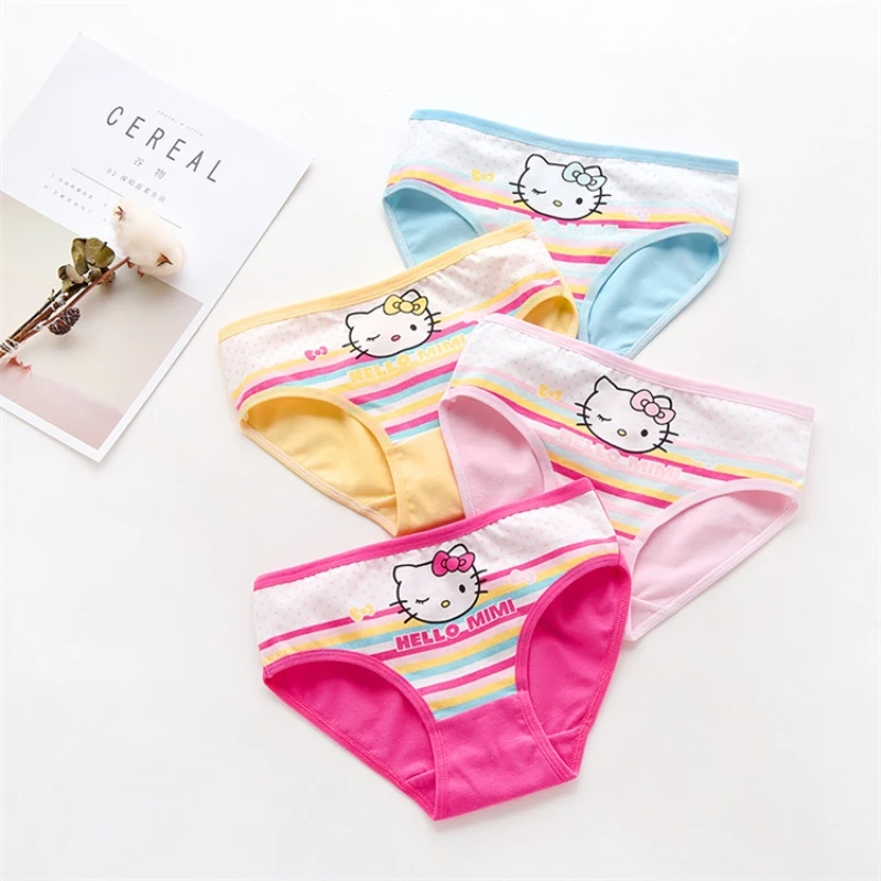 

4pcs /lot Girls Cartoon Briefs Cute Kids Underwears Children Cotton Short Pants Kids Panties 2-11 Years