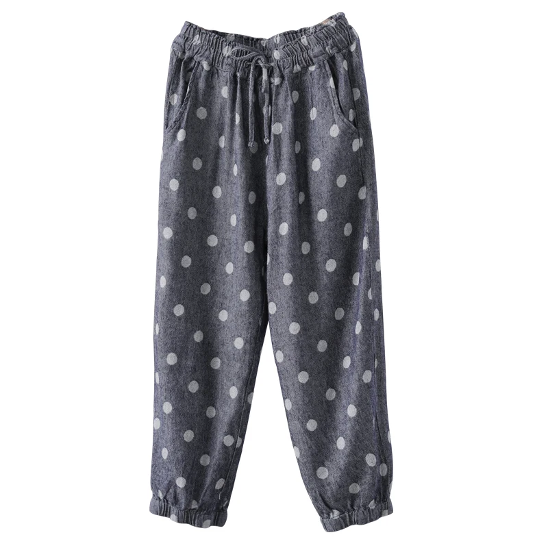 Весенне осенние штаны женские модные свободные брюки с эластичной резинкой на