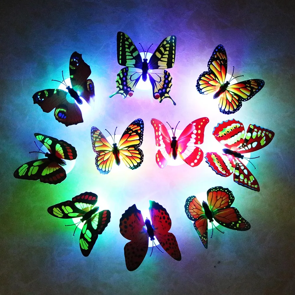 Настенный светильник бабочка 2 шт. настенные наклейки с переключателем