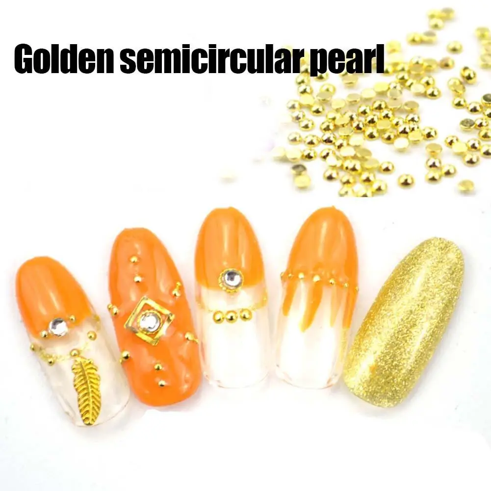 Gold Nail Art Decoration Tips Metal Beads Rhinestone Jewelry Shinning Decor Manicure | Красота и здоровье