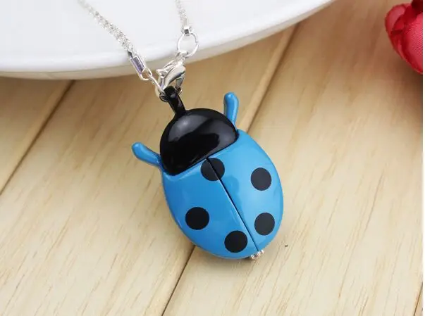 1 шт различных цветов ожерелье с божьей коровкой кварцевые карманные часы |