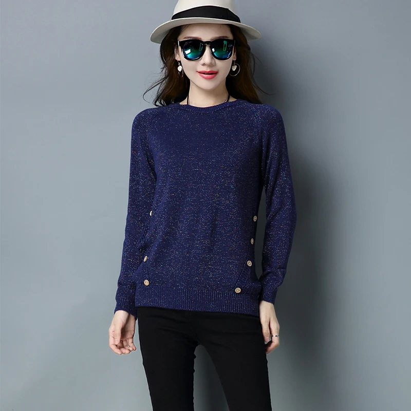 Winter Pull Sweaters 2017 Women Knitted Sweater Jumpers With Buttons Casual Korean O-neck Knitwear Pullovers | Женская одежда