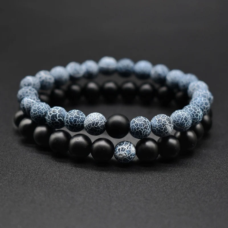 Ювелирные изделия для пар 2 шт./компл. классический браслет мужчин с бусинами