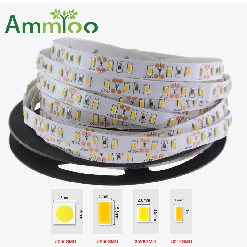 

AmmToo Led Strip Light 5M 10M 15M 20M 25M 30M 60LEDs/M Ribbon Tape Lamp SMD 5050 3014 3528 5630 DC 12V Flexible LED Light Strips