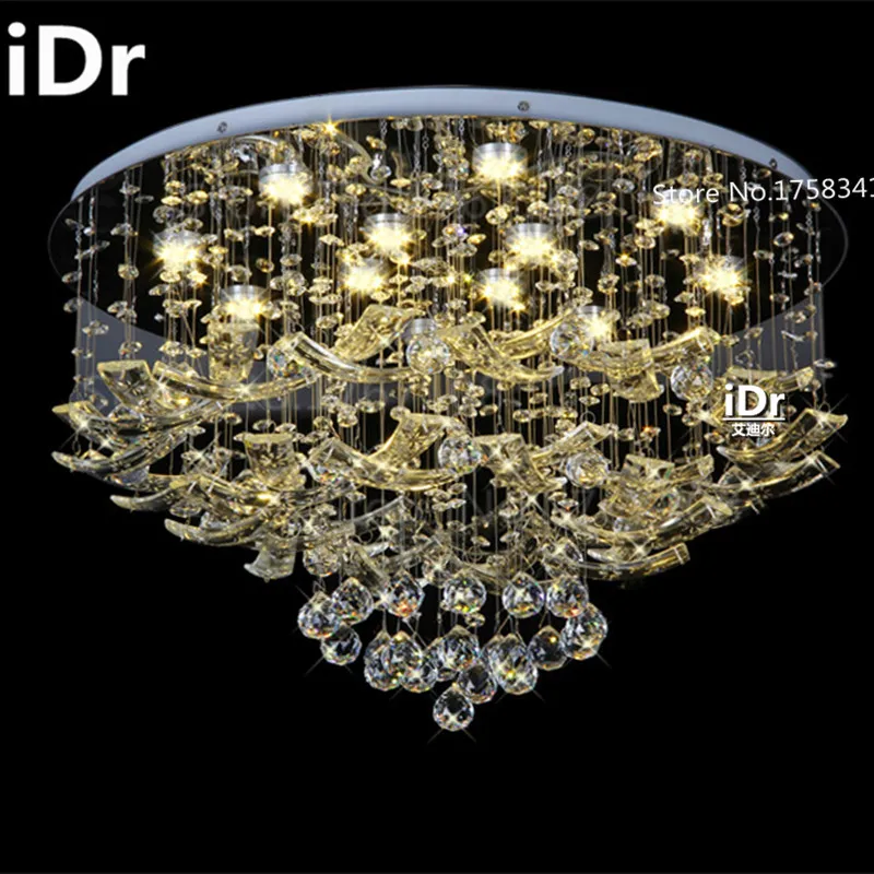 European modern minimalist living room lights circular LED lamp crystal chandelier bedroom restaurant with Upscale atmosphere | Освещение