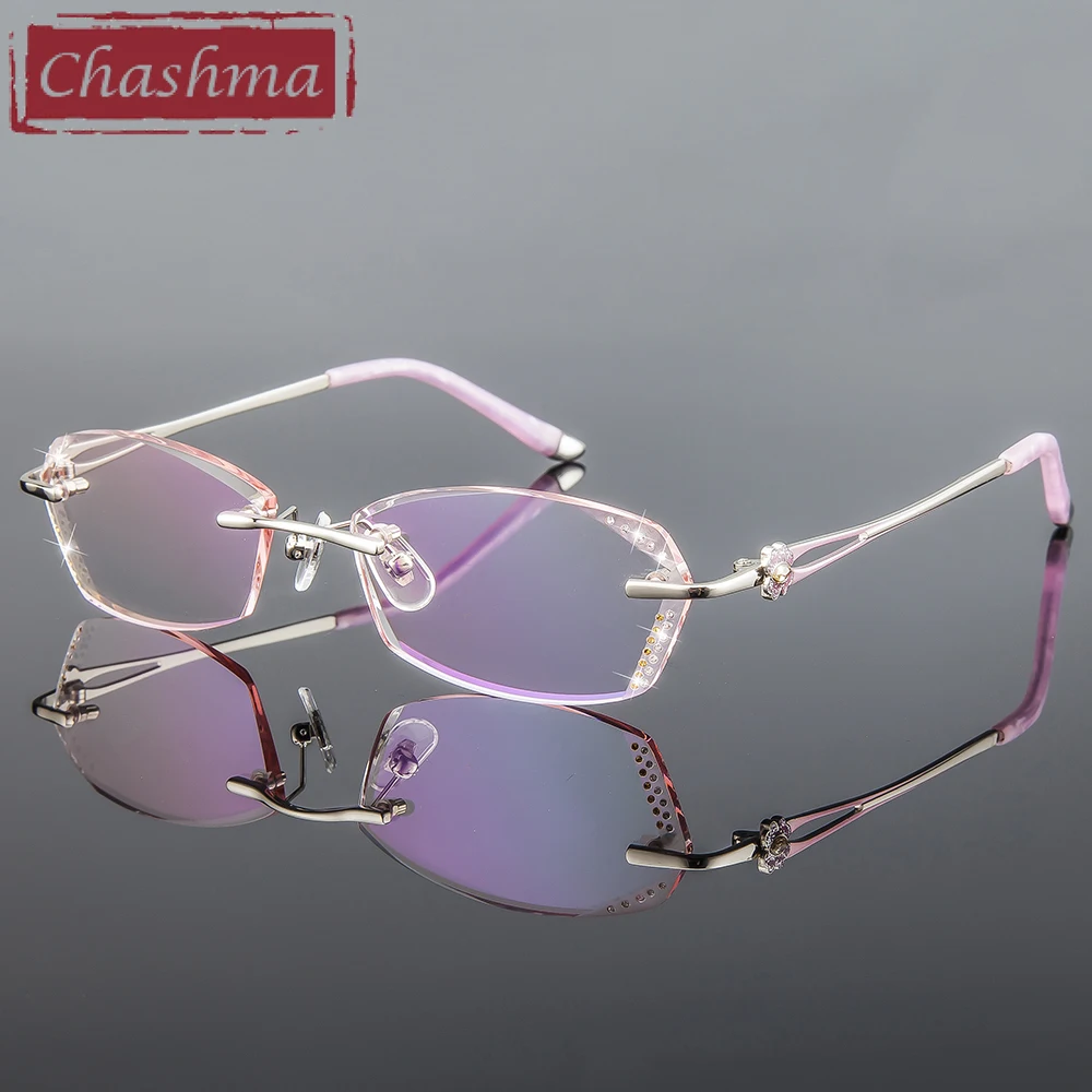 Бренд Chashma, женские линзы с алмазной отделкой, оправа для очков, очки по рецепту для Женщин, Модные Цветные линзы с камнями
