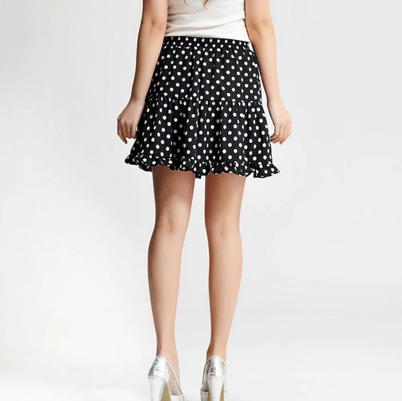 Женская короткая фатиновая юбка в горошек шифоновая с эластичным ремешком