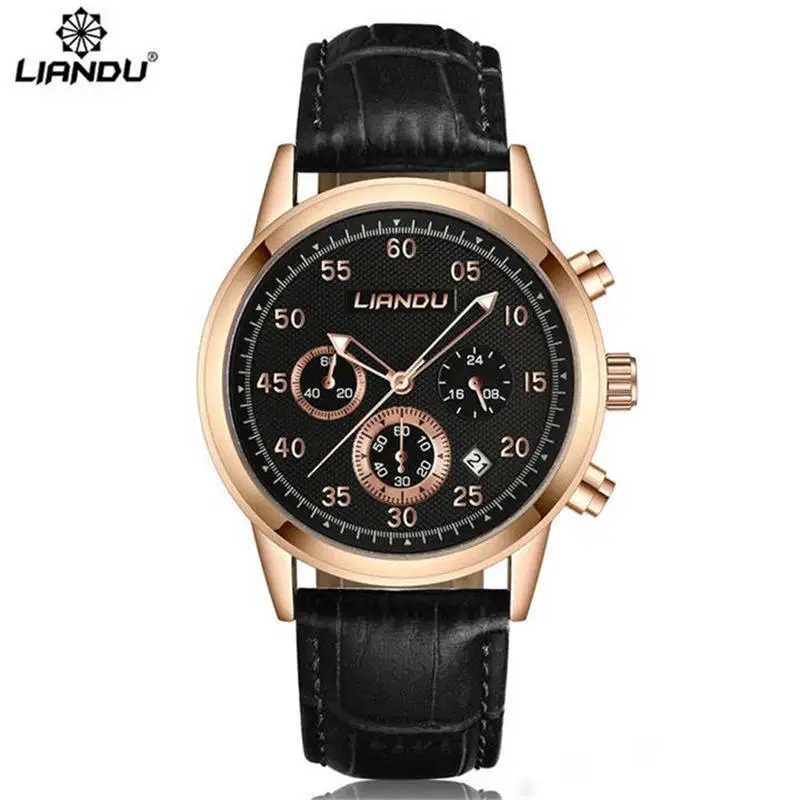 LIANDU хронограф повседневные часы мужские роскошные брендовые кварцевые