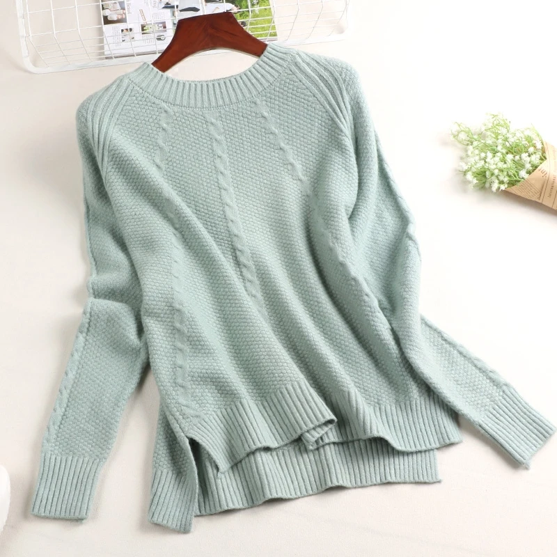 

Korean semi-high collar 2017 autumn and winter new solid color sweater women loose sweater sweater