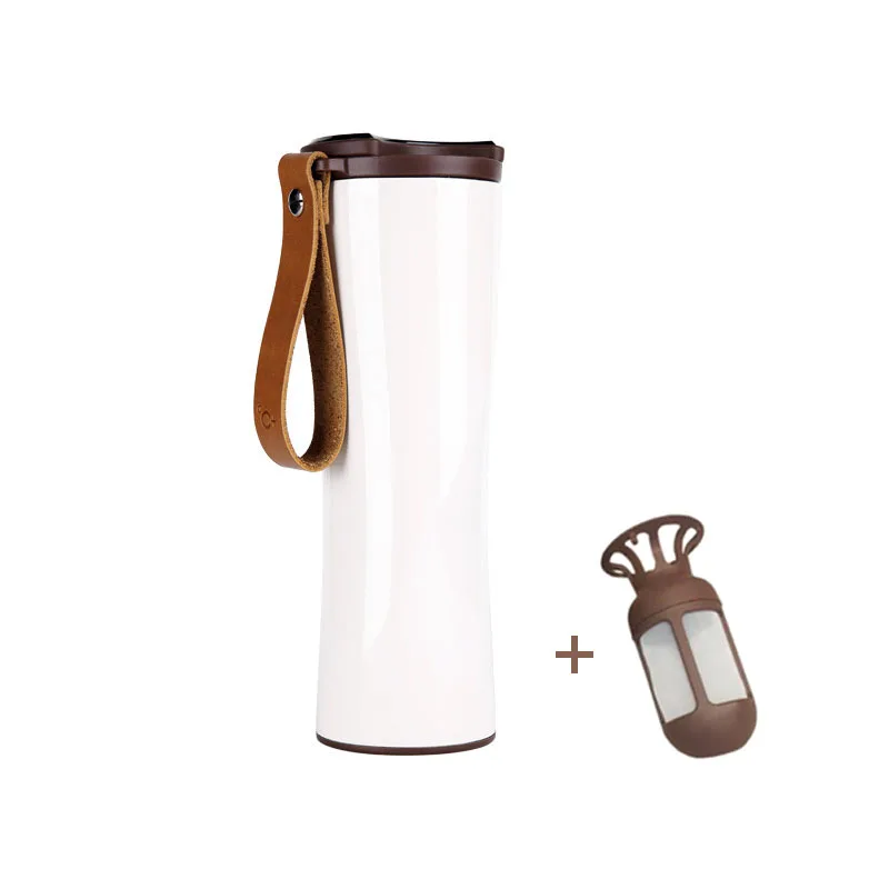 White Xiaomi KissKissFish MOKA, умная кофейная чашка, кружка для путешествий, нержавеющая сталь, с OLED сенсорным экраном, температурный дисплей, 430 мл, портативная - Цвет: White