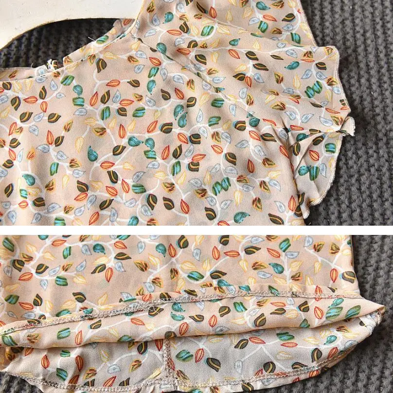 2019 летняя одежда для малышей комплекты одежды девочек шифоновая блузка с