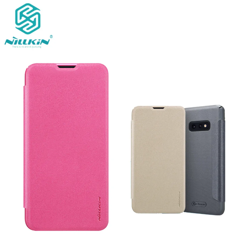 Блестящий кожаный чехол NILLKIN 10 шт./лот для Samsung Galaxy S10e книжка из искусственной кожи