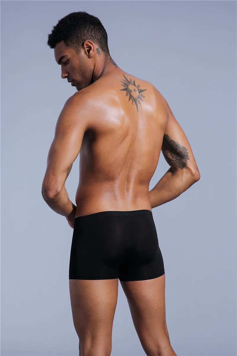 JOCKMAIL, сексуальное мужское Прозрачное нижнее белье, боксеры, шорты, мужские трусы, ледяной шелк, мужские трусы, трусы для геев, нижнее белье для пениса