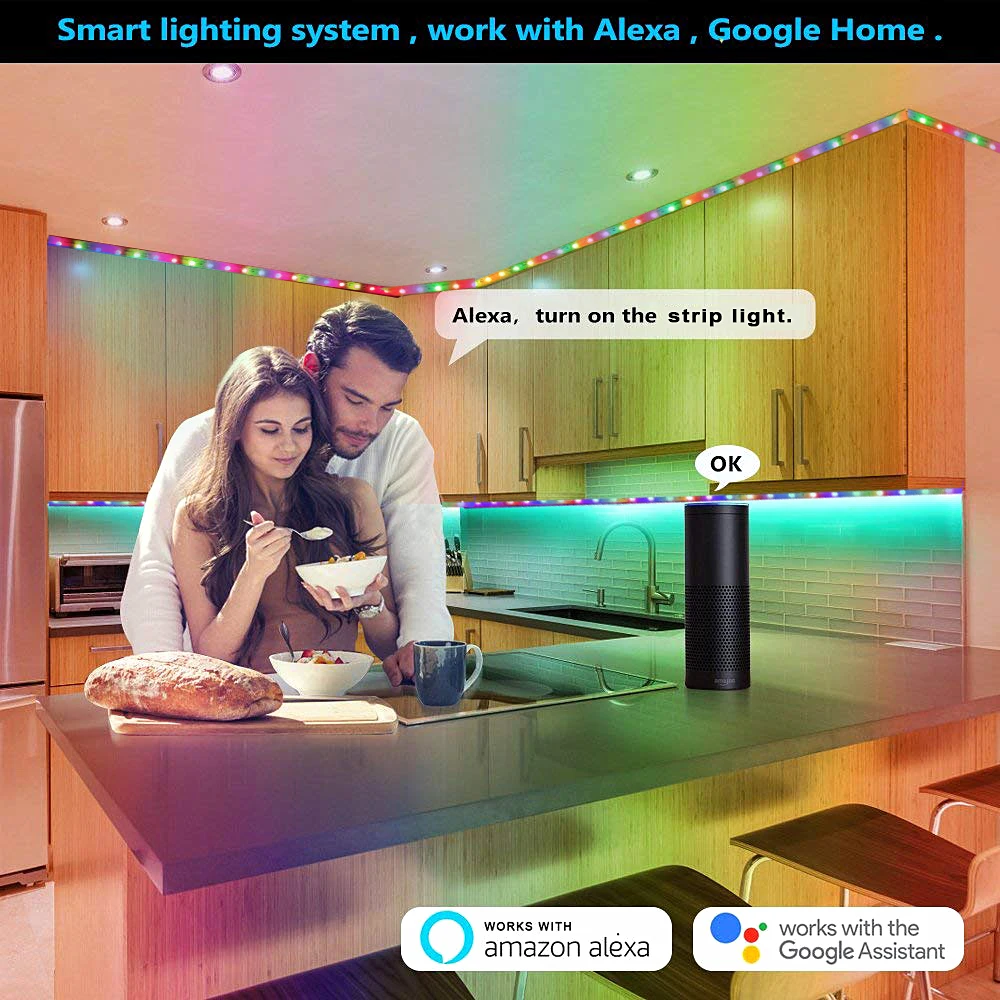 DC 12 В RGB Светодиодная лента Водонепроницаемая 220 В Tira светодиодный Wifi 12 В лента RGB лента 5050 Неоновая Гибкая лента светильник Bluetooth адаптер дистанционного питания
