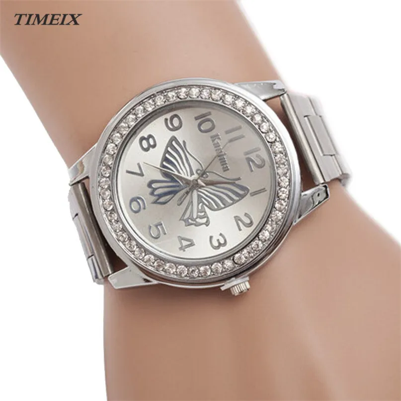 Женские часы 2017 Новые Спортивные кварцевые наручные с рисунком бабочки большой