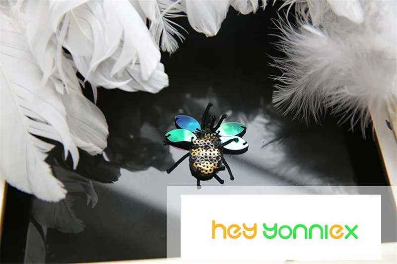Beads bee 1 шт. цветы пчелы божья коровка Стразы нашивки с бисером аппликация пришить Бисероплетение qpplique одежда обувь, сумки, украшение патч DIY - Цвет: Beads bee