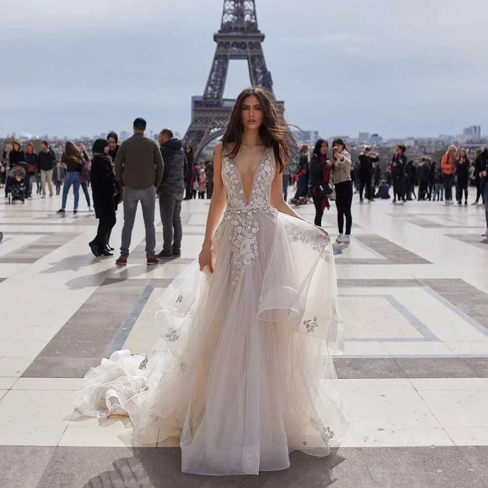 Vestido de noiva бежевое длинное Свадебное платье вечернее платье с аппликацией, с цветочным рисунком для свадебных торжеств платья длинное детское нарядное платье, украшенное casamento Vestido de noiva - Цвет: picture color