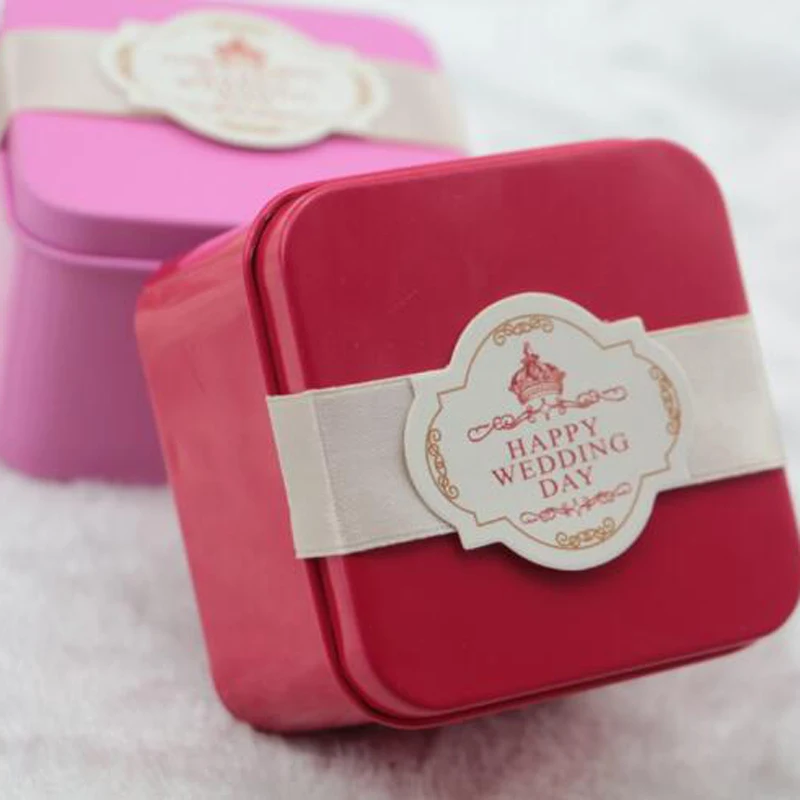 Оптовая продажа мини конфетные металлические квадратные коробки милая железная