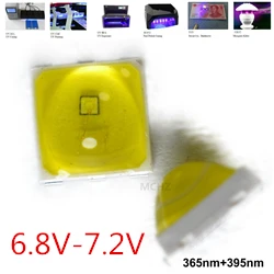 6.8V-7.2V150MA-1W 60 шт./партия лампа для ногтей 1 Вт УФ светодиодный SMD5054 5051 5050 УФ светодиодный светильник 365+ 395NM светодиодный Диод для ногтей машина для самостоятельного изготовления - Испускаемый цвет: 6.8V-7.2V150MA-1W