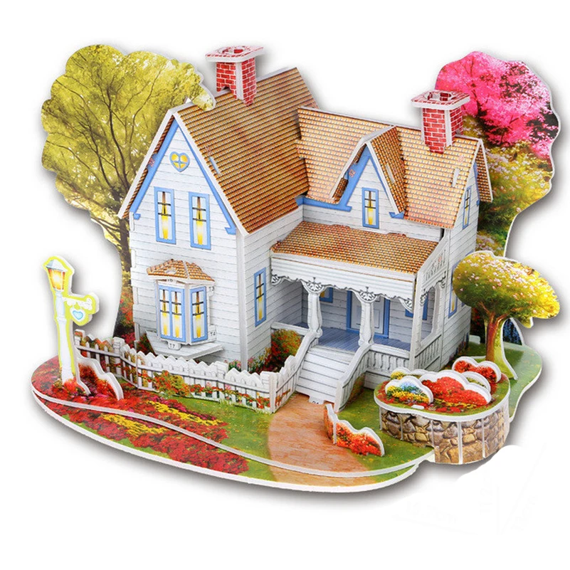 Магия 3D Дом головоломка Замок принцессы Бумага головоломки самолет авианосец