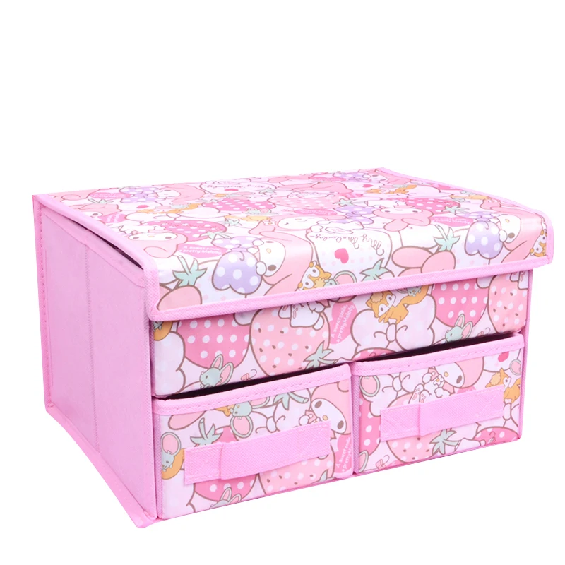 Hello kitty ящик шкафчик Органайзер белье в коробке Бюстгальтеры Носки Ткань Искусство складной принять коробка компоновка ящик для хранения Ящики