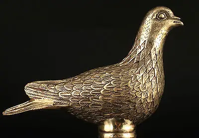 Коллекция старый латунь литье Птица статуя трость головы|head head|head stickhead statue |