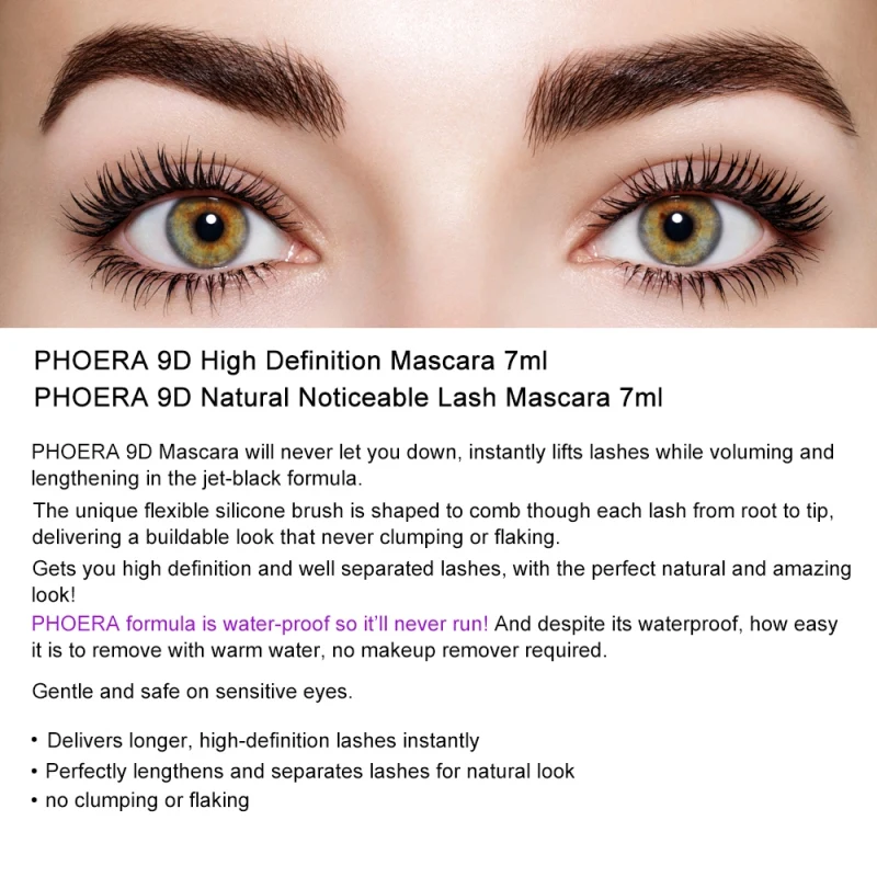 

9D Mascara Waterproof Smudge-proof Long Lasting Slender Curling Dense Mascara Make-up